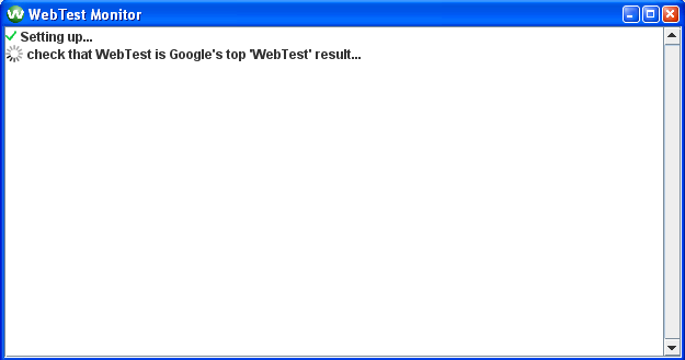 Webtest Monitor screen монитор выполнения тестов